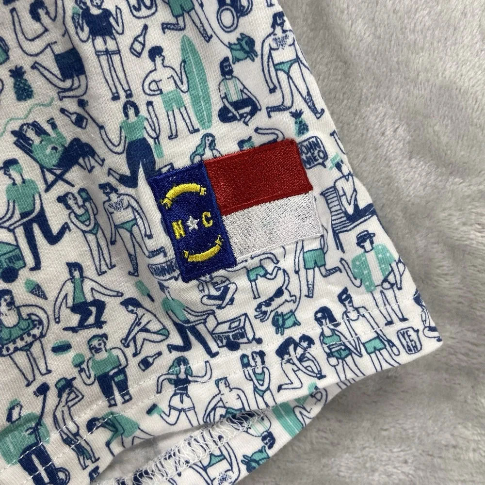 Johnnie-O Shirt men's Medium Polo Golf Pullover Beach Beer Surf Skater AOP Print